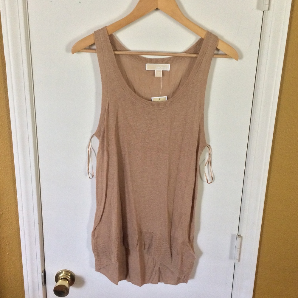NEW Michael Kors women's XS thin ramie & viscose tank top NWD minor fabric pulls